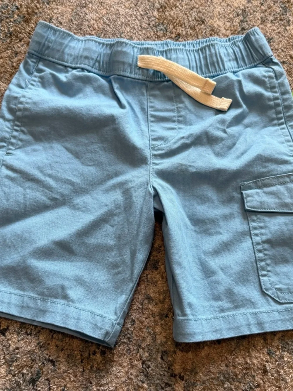 Boys Light Blue Cargo Drawstring Shorts